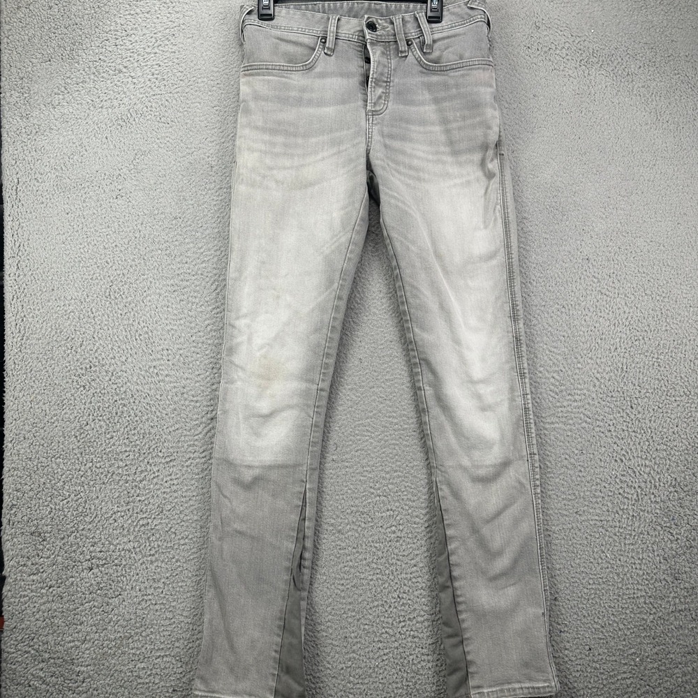 Revlt Mens Motorcycle Jeans 30‎ Grey Cordura Lined Distressed Button Fly Denim